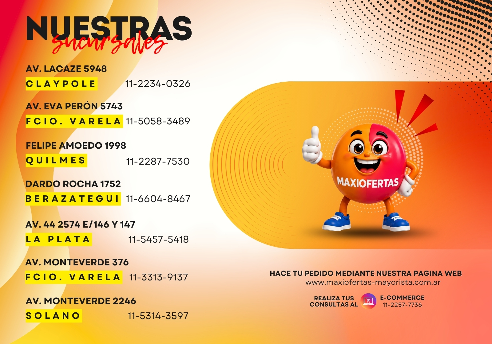 Maxi Ofertas · Más barato y en un solo lugar · Nuestras sucursales